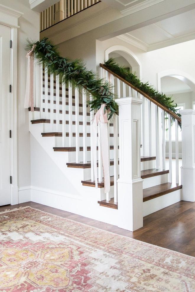 christmas banister garland decorating interior styling guide mcgee studio decor staircase