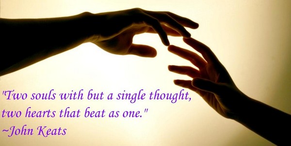 Two souls with but a single thought two hearts that beat as one.