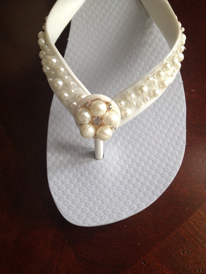 35 Stunning Beach Wedding Shoes for the Perfect Seaside Nuptials 8 Pearl Flip Flops