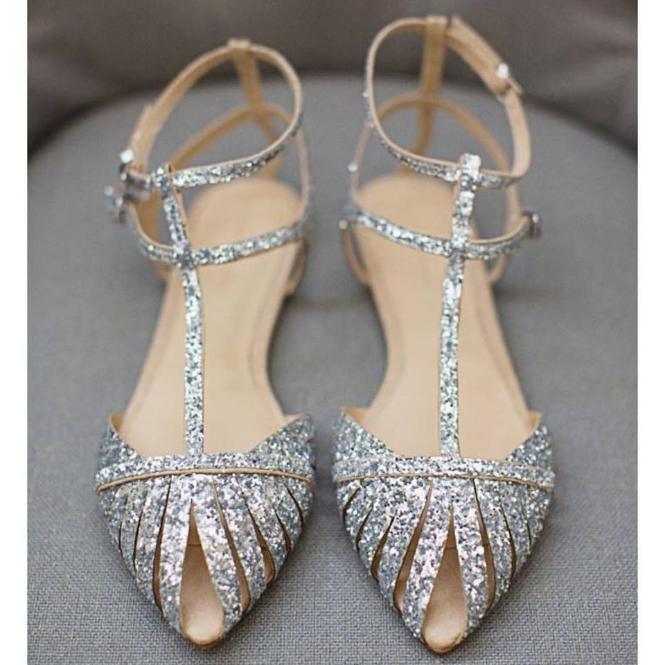 Silver Sparkle Flats