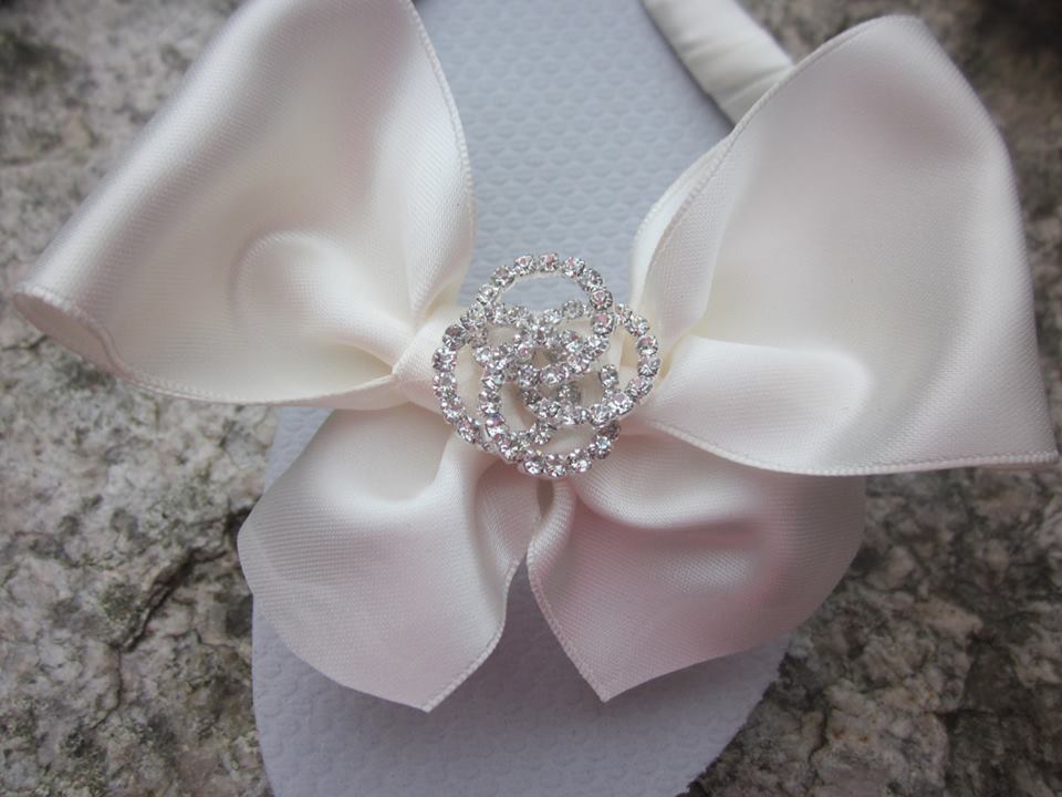 35 Stunning Beach Wedding Shoes for the Perfect Seaside Nuptials 33 White Satin Flip Flosp