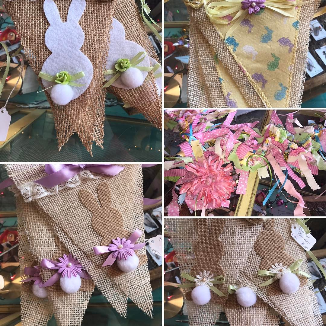bunnydecor easter bunny pendantbanner flowers burlap