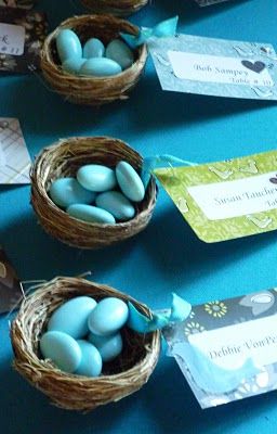 love these little candy bird nests. cute easter place setting