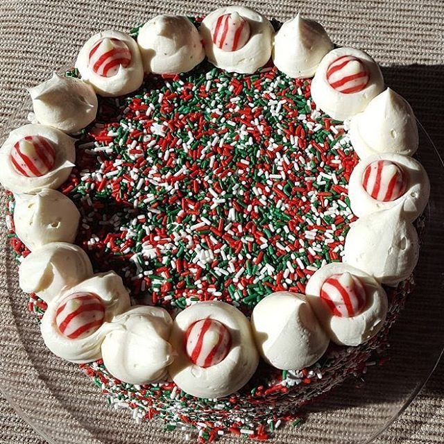 Christmas Chocolate Sprinkle cake with Vanilla buttercream. #bakedwithlove #baking #eastcork #eastcorkbaker #chocolatecake #cake #birthdaycake #celebrationcakes