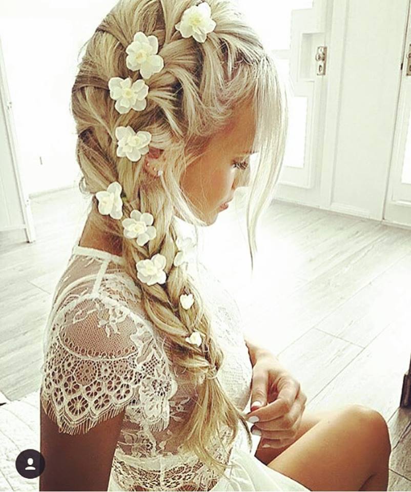Braid Decorated With Fresh Flowers