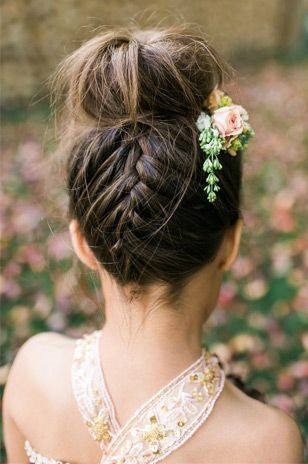 Braided Hairstyle With Little Fresh Flowers