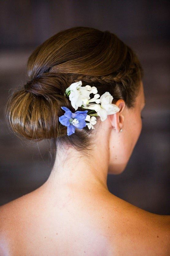 Braided Side Updo With Flowers