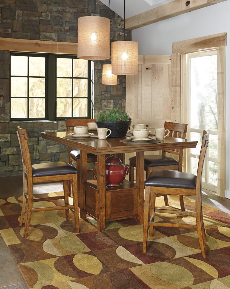 Burnished Dark Brown Dining Set