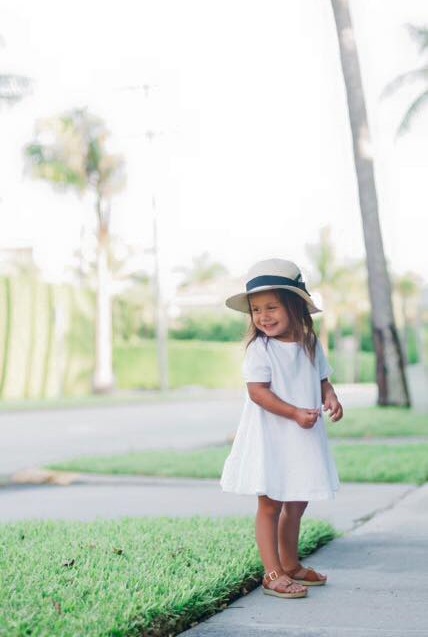 Cute Organic White Dress With Hat