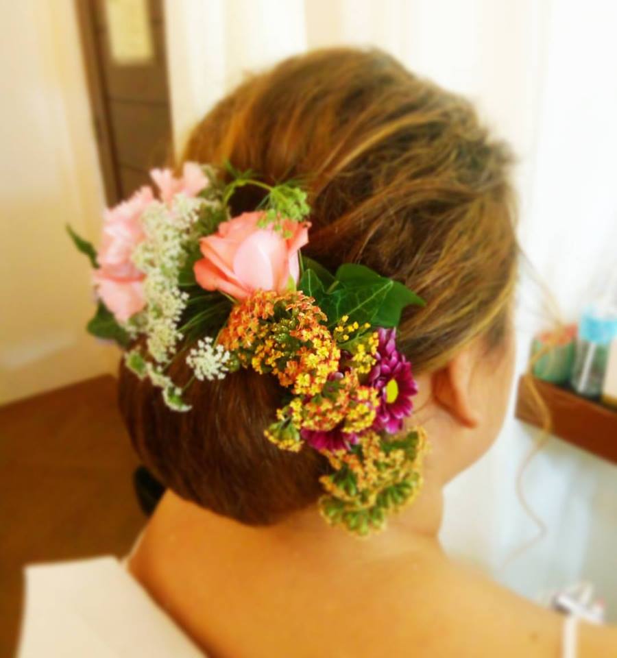 Hair Updo With Beautiful Flowers