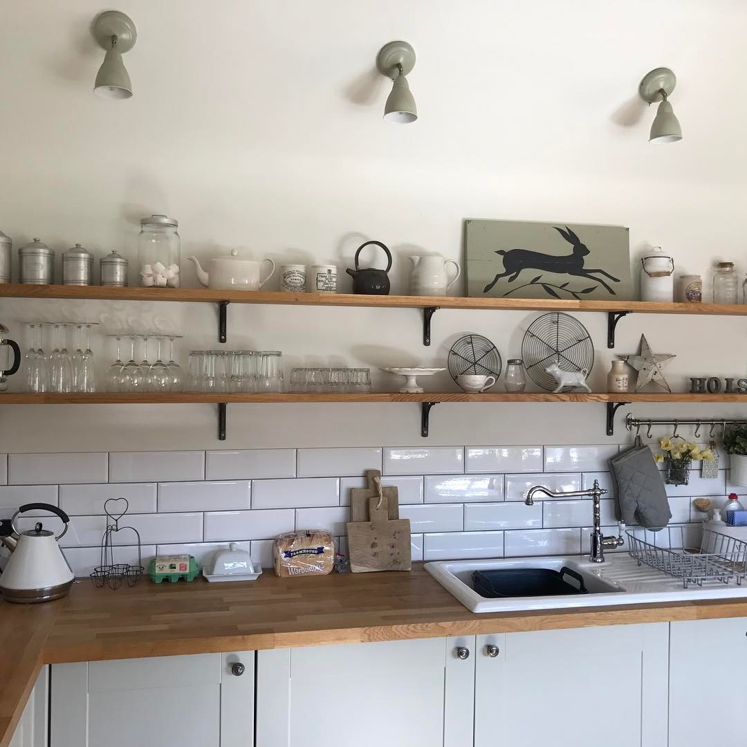 Open Shelves Vintage Country Kitchen