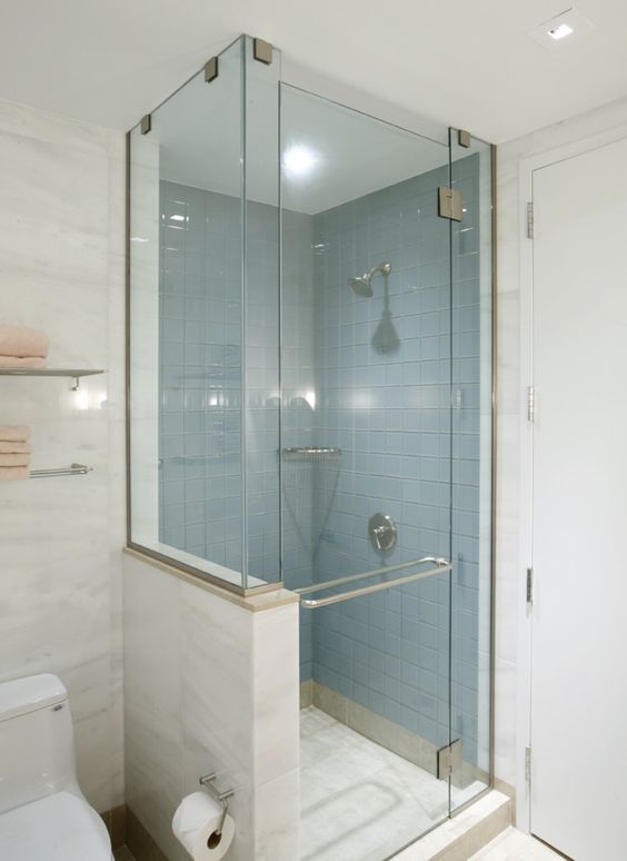 Showers In Contemporary Bathroom