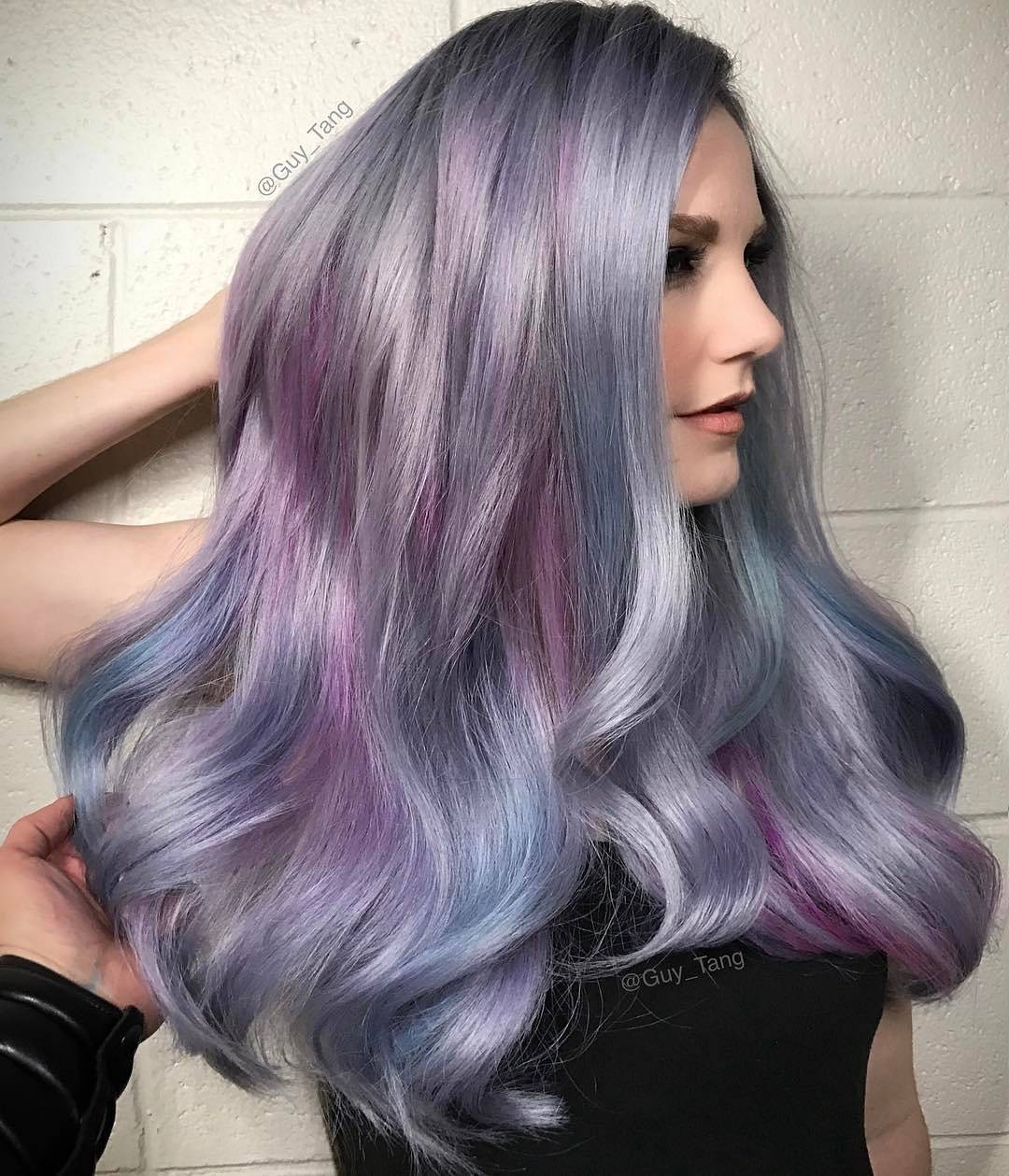 Smokey Purple Hair Color.