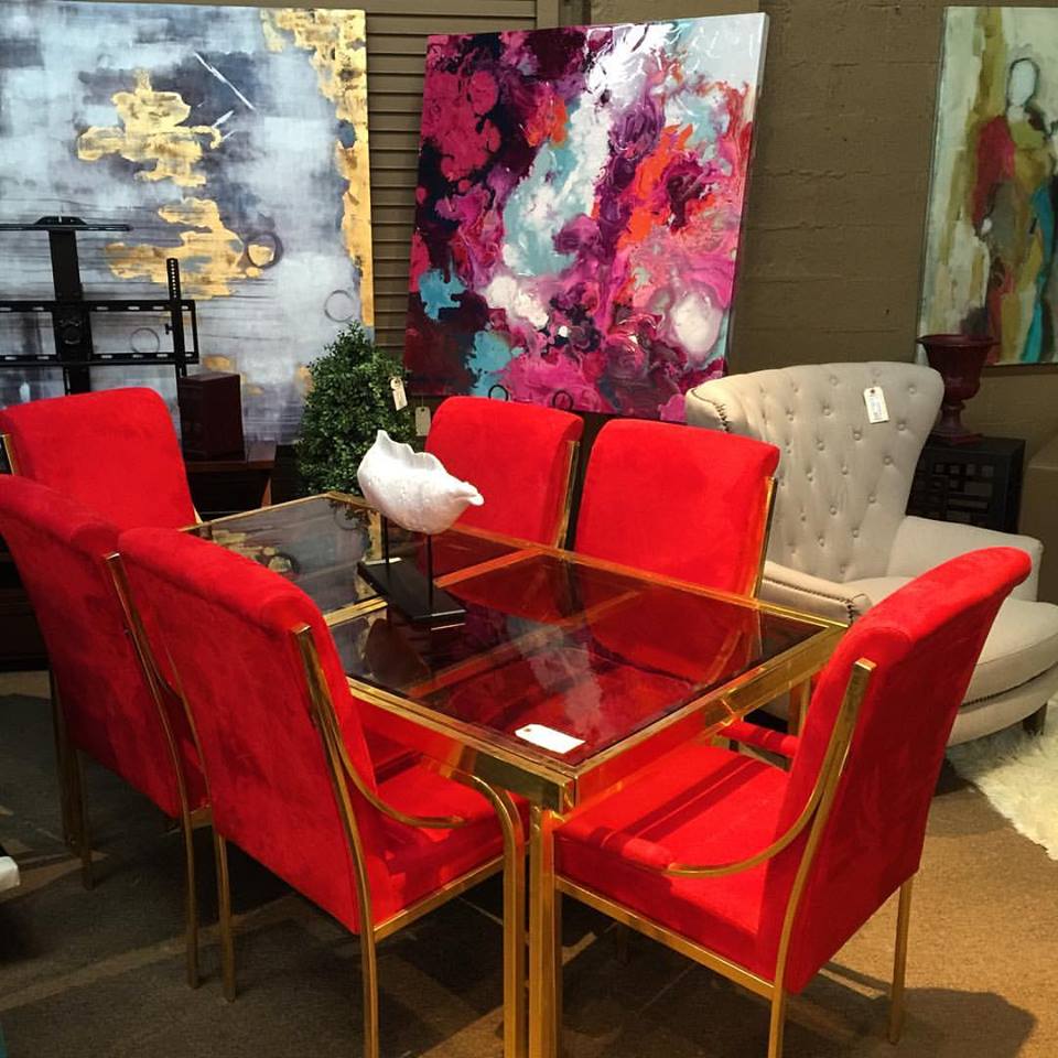 Stunning Red Dining Chairs With Glass Top Table