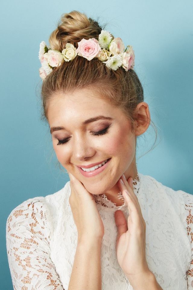 Unique Bridal Hairstyle With Flowers