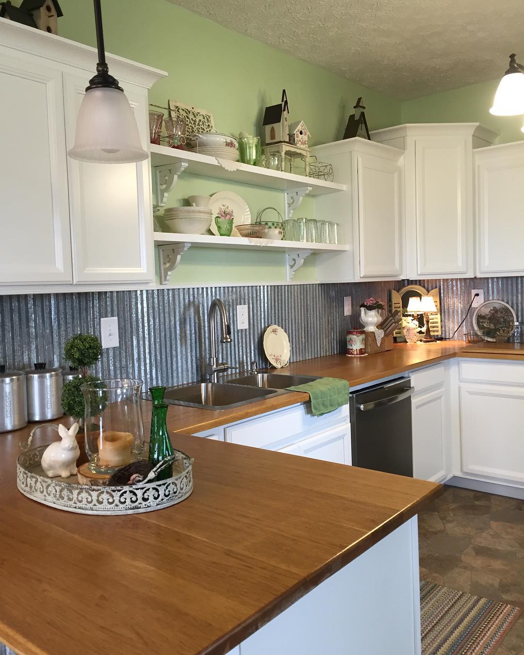 60 Vintage Kitchen Ideas - Transform Your Space with Voguish Decor 57 Wood Counter Top Farm House Vintage Kitchen Design