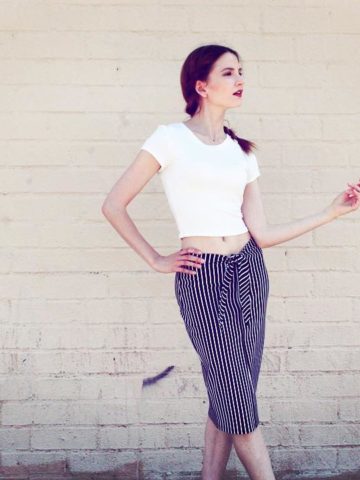 #stripe #skirts #casual #tieskirt #tiefront #croptop