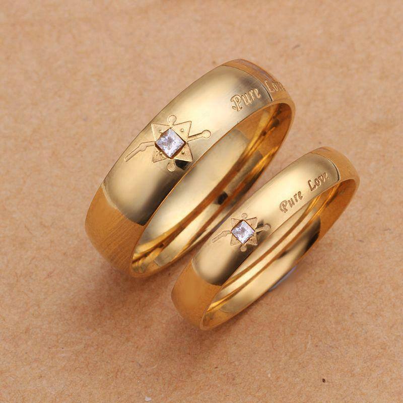 Amazing Gold Plated Lovely Couple Rings