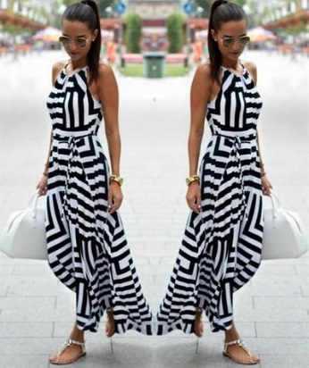 Black & White Summer Maxi Dress