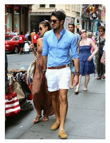 Blue Shirt With White Short & Sunglasses
