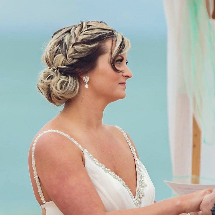 Braided Curls Updo Beach Wedding Hairs