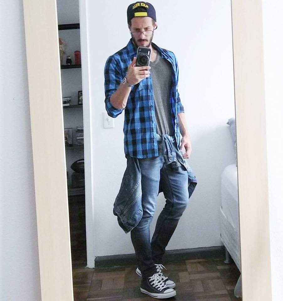 Gingham Shirt With Jeans & Blue Converse