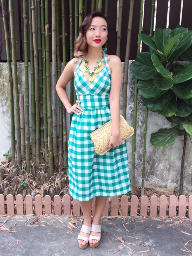 Gingham Style Skirt With Top
