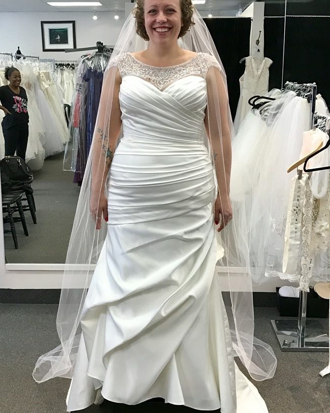 Illusion Neckline Wedding Gown