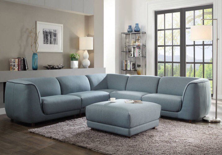 Light Blue Cushion Sofa