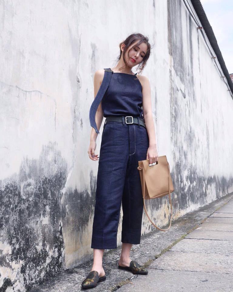 Navy Blue Halter Top With Audrey Pants
