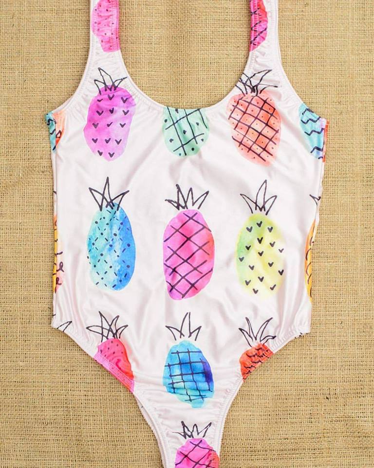 Pinkish Pineapple Print Monokini