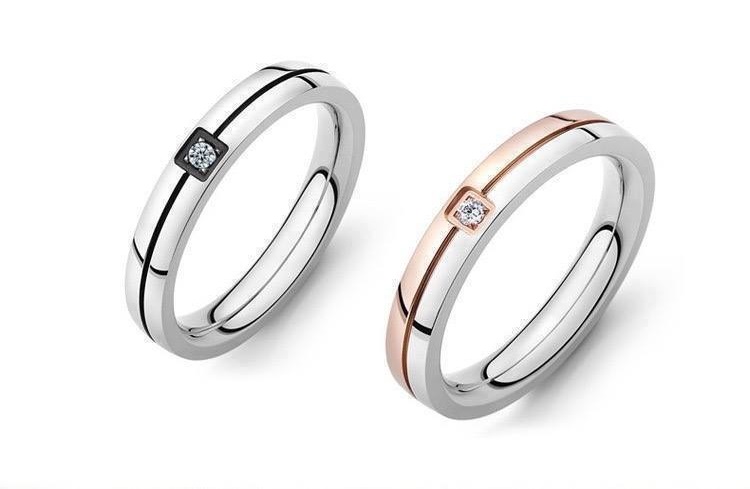 Platinum Plated Love Couple Rings