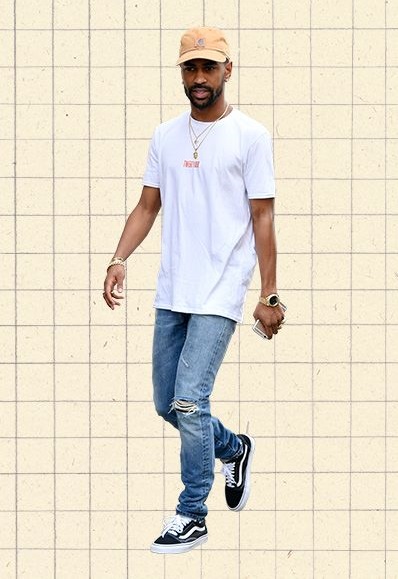 Ripped Jeans,White T-Shirt With Vans Sneakers