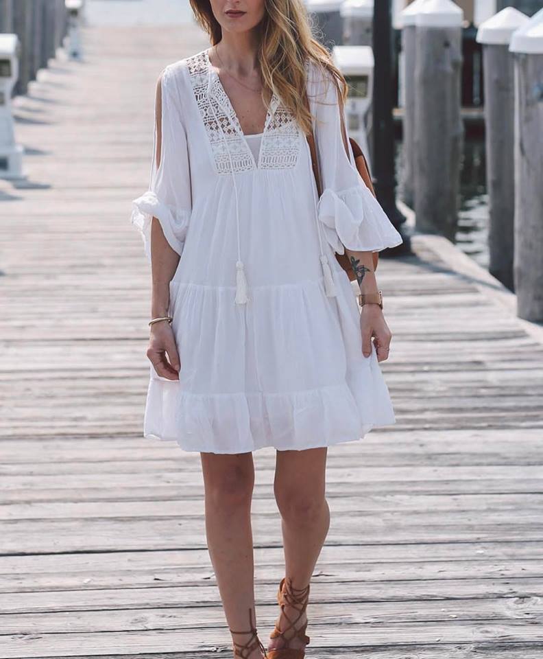 Stylish White Beach Wear