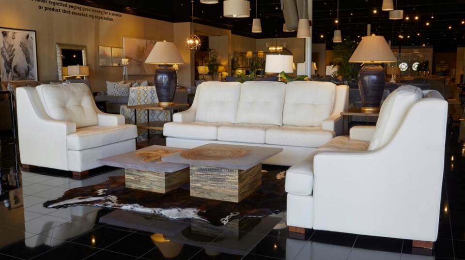 Unique Contemporary Design Table With White Sofa