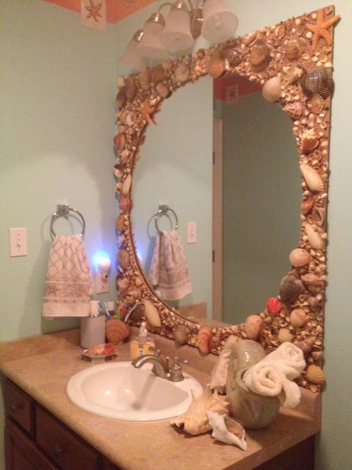 Varnished Shell Mirror