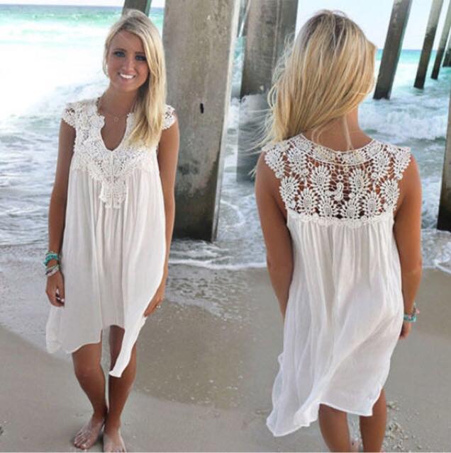 White Loose Beach Dress