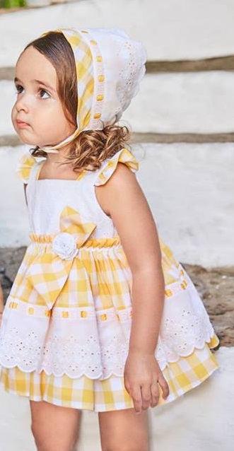 Yellow & White Gingham Style Dress
