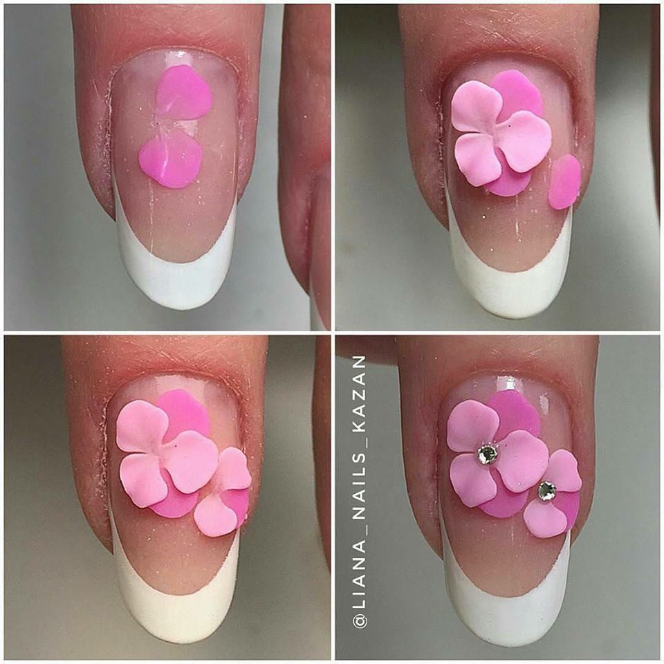 Alluring Pink Floral Nails Tutorial