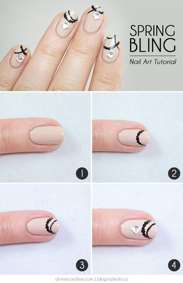 Amazing Spring Bling Nails With Jewelry Design