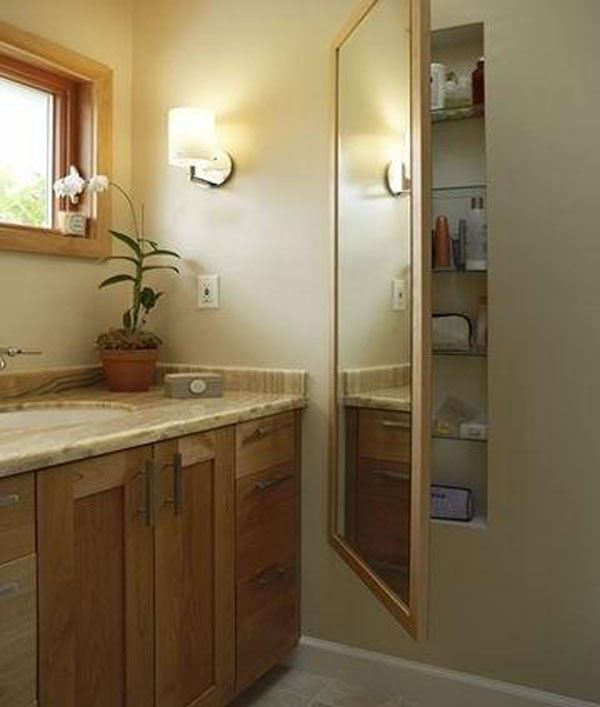 Bathroom Hidden Storage behind the Mirror