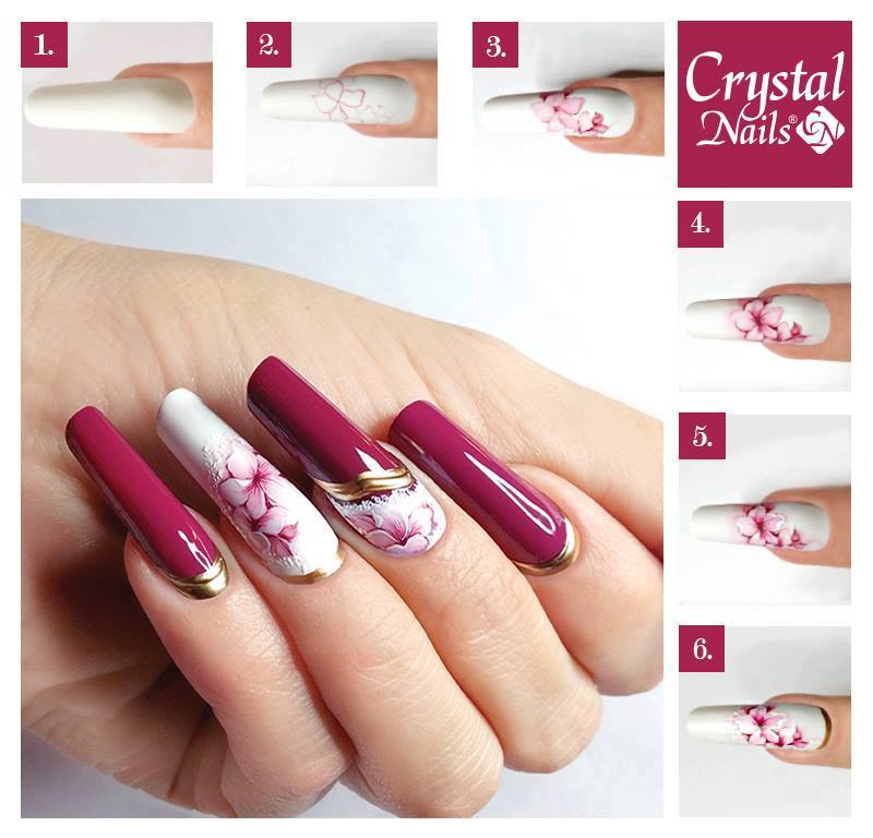 Beautiful Step By Step Crystal Nails