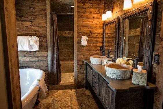 Chic Cabin Rustic Bathroom Designs