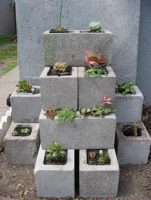 DIY succulent garden! Can also be painted to match or complement your outdoor living space!