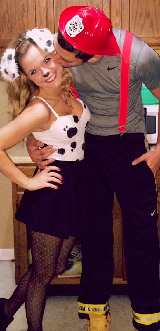 Dalmation and Fireman Cute Couple Costume Idea