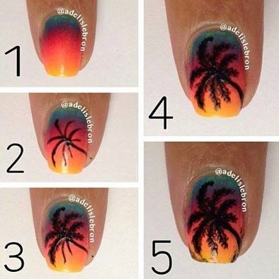 Dashing Palm Tree Nail Art Tutorial
