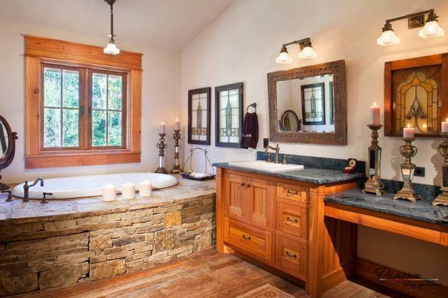 Dashing Rustic Bathroom With Beautiful Accessories