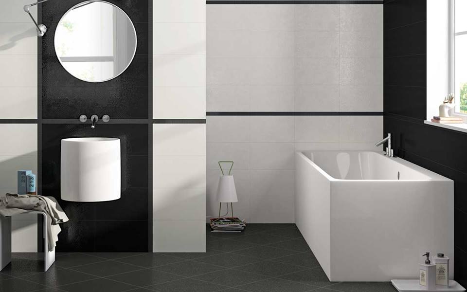 Enhancing Black & White Contemporary Bathroom