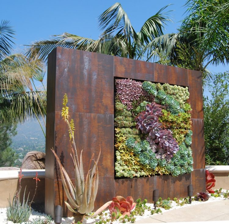 Extremely big all-metal succulent wall