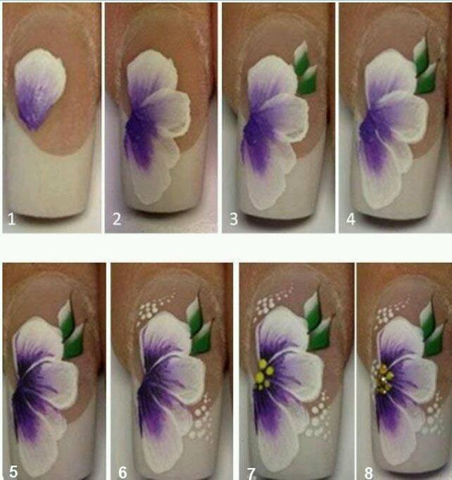 Glamorous Flower Nail Art
